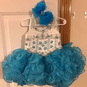 Little Rosie 18-24 month pageant dress blue white